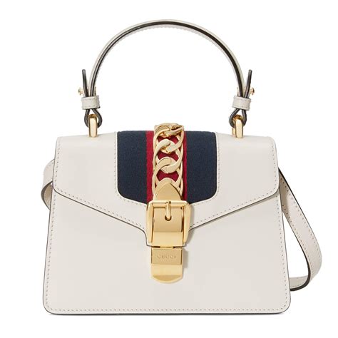 gucci sylvie white shoulder bag|gucci sylvie leather mini bag.